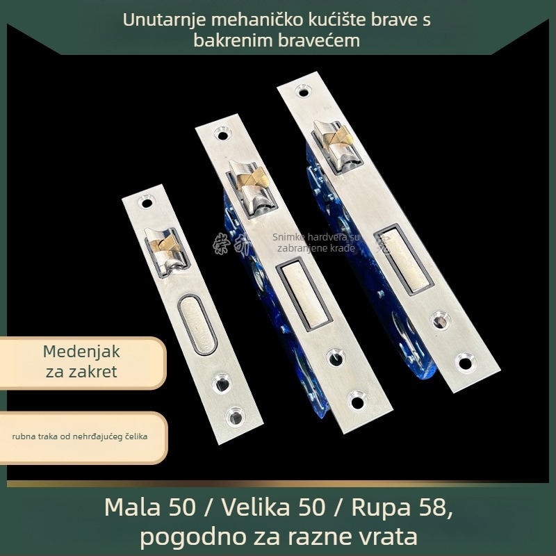 Brava za unutarnja vrata s držalom | materijali: nehrđajući čelik, željezo, bakar | unutarnja uporaba | stil: moderan minimalistički | zaključavanje ključem