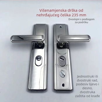 Drška za vrata s sigurnosnim zaključavanjem od nehrđajućeg čelika, model XJM01, moderni minimalistički stil