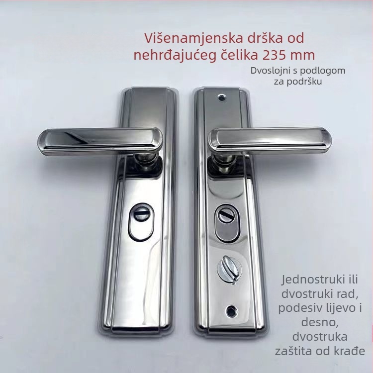 Drška za vrata s sigurnosnim zaključavanjem od nehrđajućeg čelika, model XJM01, moderni minimalistički stil