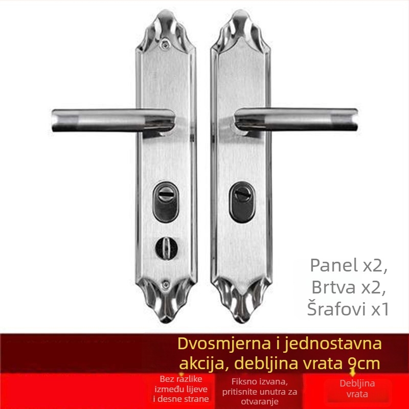 Brava protiv provale za ulazna vrata, nehrđajući čelik, model Classic Pointed, moderan stil jednostavnosti