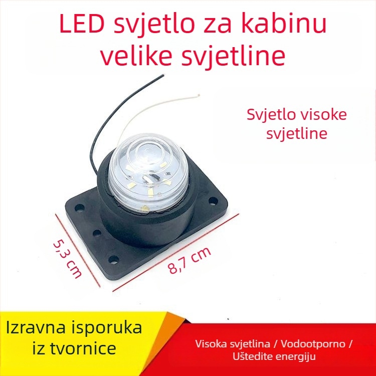 LED kutna svjetiljka za kamione 24V — 5W, LED astigmatizam, vijek trajanja 20 000 h (Model: LED mekana donja kutna svjetiljka)