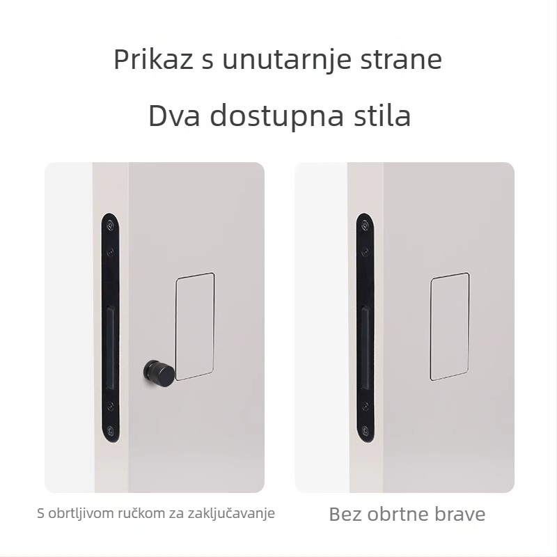 AHANDLE kvaka za vrata s mehanizmom zaključavanja, nehrđajući čelik, moderno minimalistički stil, za vrata debljine 35–50 mm