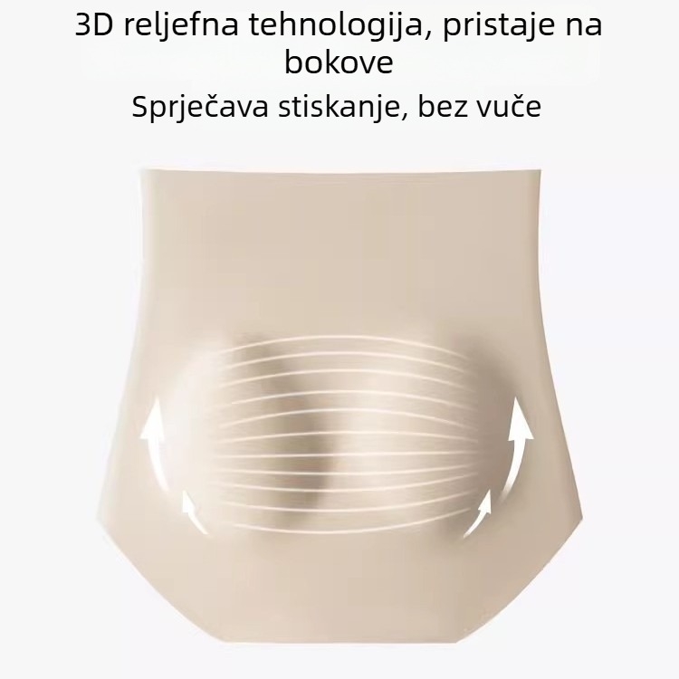 Ženske gaćice visokog struka od najlona, s podizanjem stražnjice, kontrolom abdomena, prozračne i brzo se suše