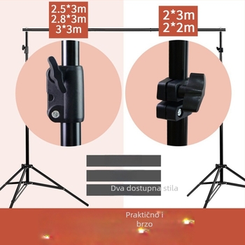 Pozadinska stalk za fotografiju – prijenosna, proširiva, od aluminijske legure; pogodna za portrete i fotografiranje odjeće; podržava jedinstvenu montažu
