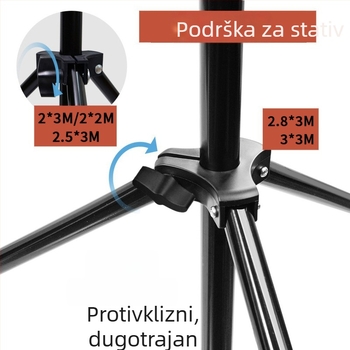 Pozadinska stalk za fotografiju – prijenosna, proširiva, od aluminijske legure; pogodna za portrete i fotografiranje odjeće; podržava jedinstvenu montažu