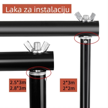 Pozadinska stalk za fotografiju – prijenosna, proširiva, od aluminijske legure; pogodna za portrete i fotografiranje odjeće; podržava jedinstvenu montažu