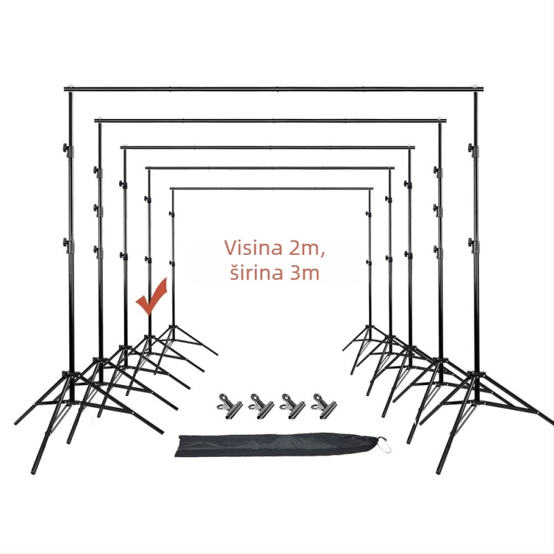 Pozadinska stalk za fotografiju – prijenosna, proširiva, od aluminijske legure; pogodna za portrete i fotografiranje odjeće; podržava jedinstvenu montažu