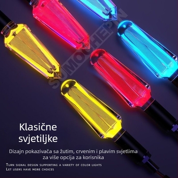 Kristalni LED pokazivač smjera za motocikle i električna vozila, 12V, univerzalno, ABS+LED