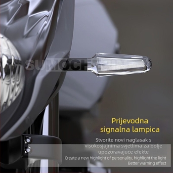 Kristalni LED pokazivač smjera za motocikle i električna vozila, 12V, univerzalno, ABS+LED