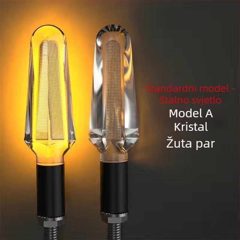 Kristalni LED pokazivač smjera za motocikle i električna vozila, 12V, univerzalno, ABS+LED