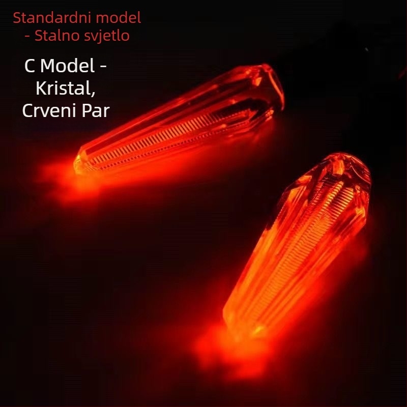 Kristalni LED pokazivač smjera za motocikle i električna vozila, 12V, univerzalno, ABS+LED