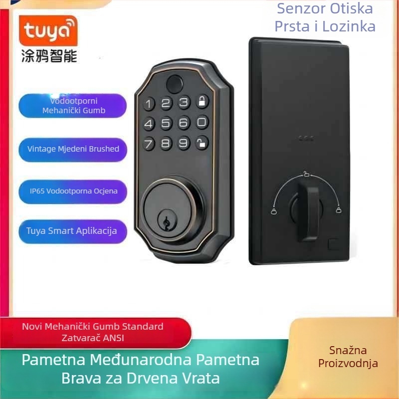 Setebao zaključavanje s otiskom prsta, model E02-F, za kapije, Bluetooth otključavanje, otisak prsta, ključ i lozinka