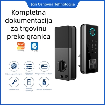 Pametna brav za vrata s prepoznavanjem otiska prsta, kapacitet 100 otisaka, otključavanje za <0,5 s, otključavanje lozinkom/ključem/daljinskim upravljanjem, vodootporan mehanizam zaključavanja
