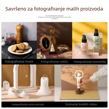 Kompaktno stolno pozadje za fotografiju, pozadinski papir za stolne snimke, rekviziti za scenu proizvoda.