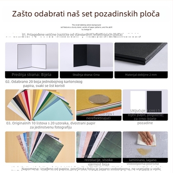 Kompaktno stolno pozadje za fotografiju, pozadinski papir za stolne snimke, rekviziti za scenu proizvoda.