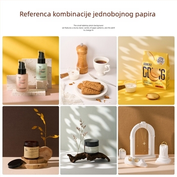 Kompaktno stolno pozadje za fotografiju, pozadinski papir za stolne snimke, rekviziti za scenu proizvoda.