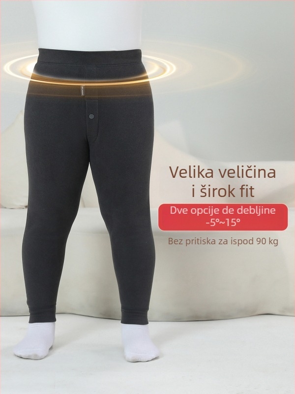 Dječje termo hlače s flisom, visoki pojas, Derong flis, poliester 92,9%, jesen-zima