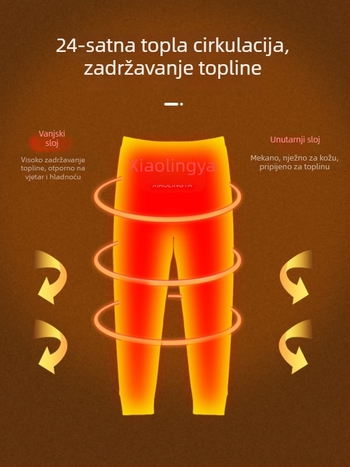 Muške dječje zimske duge gaće s flecom, visok struk, od poliestera, za djecu stariju od 8 godina (visina ≥140 cm)