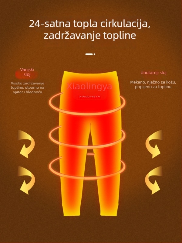 Muške dječje zimske duge gaće s flecom, visok struk, od poliestera, za djecu stariju od 8 godina (visina ≥140 cm)