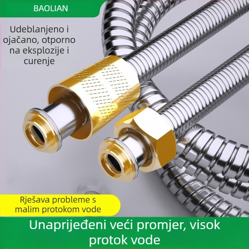 Nehrđajući čelični tuš cijev i spojni cjevovod za izlaz bojlera, moderni minimalistički stil