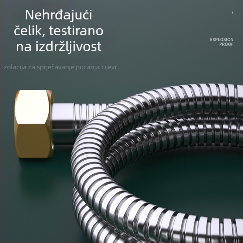 Nehrđajući čelični tuš cijev i spojni cjevovod za izlaz bojlera, moderni minimalistički stil