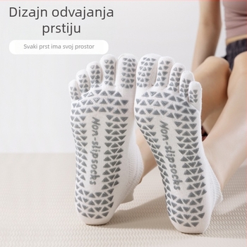 Ženske čarape s pet prstiju, od pamuka, kratke do gležnja, za unutarnji pilates i jogu, protivklizne i protiv trenja