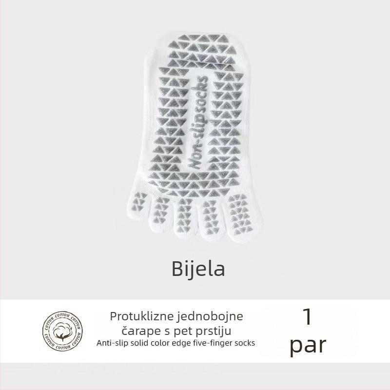 Ženske čarape s pet prstiju, od pamuka, kratke do gležnja, za unutarnji pilates i jogu, protivklizne i protiv trenja