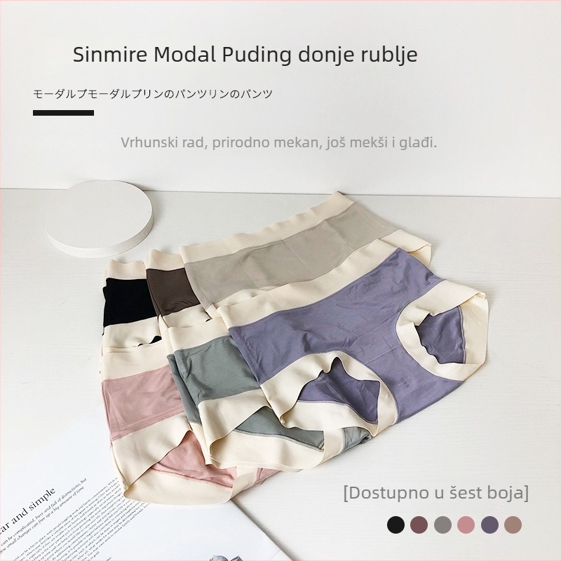 Ženske gaćice s visokim strukom, prozračne, pamuk u intimnoj zoni, glavna tkanina lan, ravno pletenje