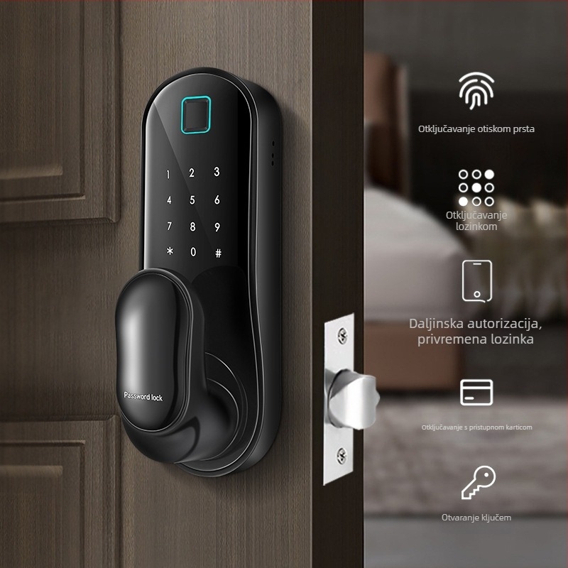 Jue Sheng FD-01 brava od cinkove legure s otiskom prsta i lozinkom za unutarnja drvena vrata, ured/stanovanje