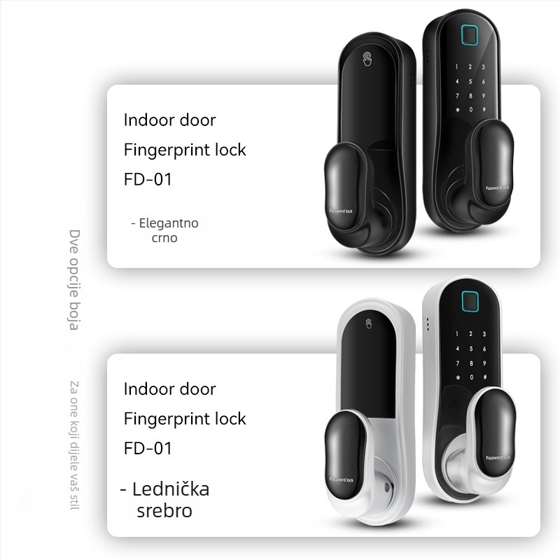 Jue Sheng FD-01 brava od cinkove legure s otiskom prsta i lozinkom za unutarnja drvena vrata, ured/stanovanje