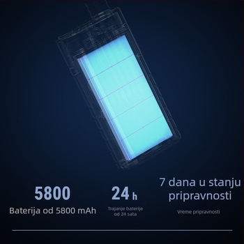 Walkie-Talkie za vanjsku upotrebu: 8W, 16 kanala, domet 3–5 km, baterija 5800 mAh, zaslon, otporan na prašinu
