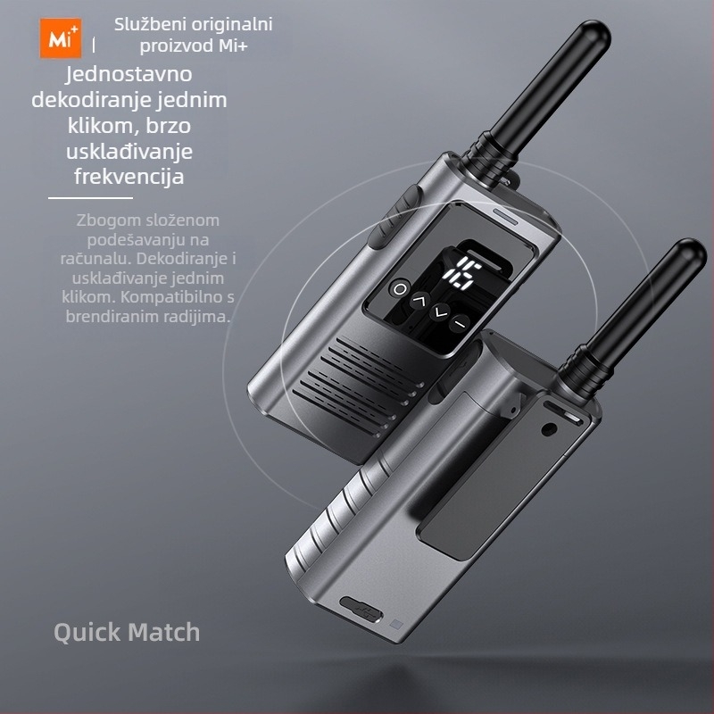 Walkie-Talkie za vanjsku upotrebu: 8W, 16 kanala, domet 3–5 km, baterija 5800 mAh, zaslon, otporan na prašinu