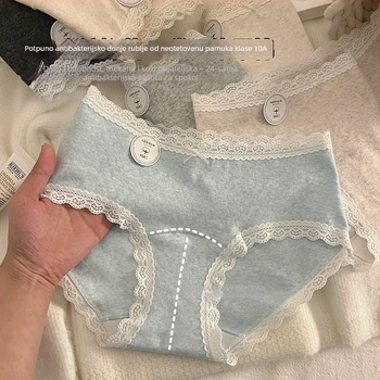 Damske pamucne gaćice s jacquard tkanjem, antibakterijske, prozračne, brzo sušeće