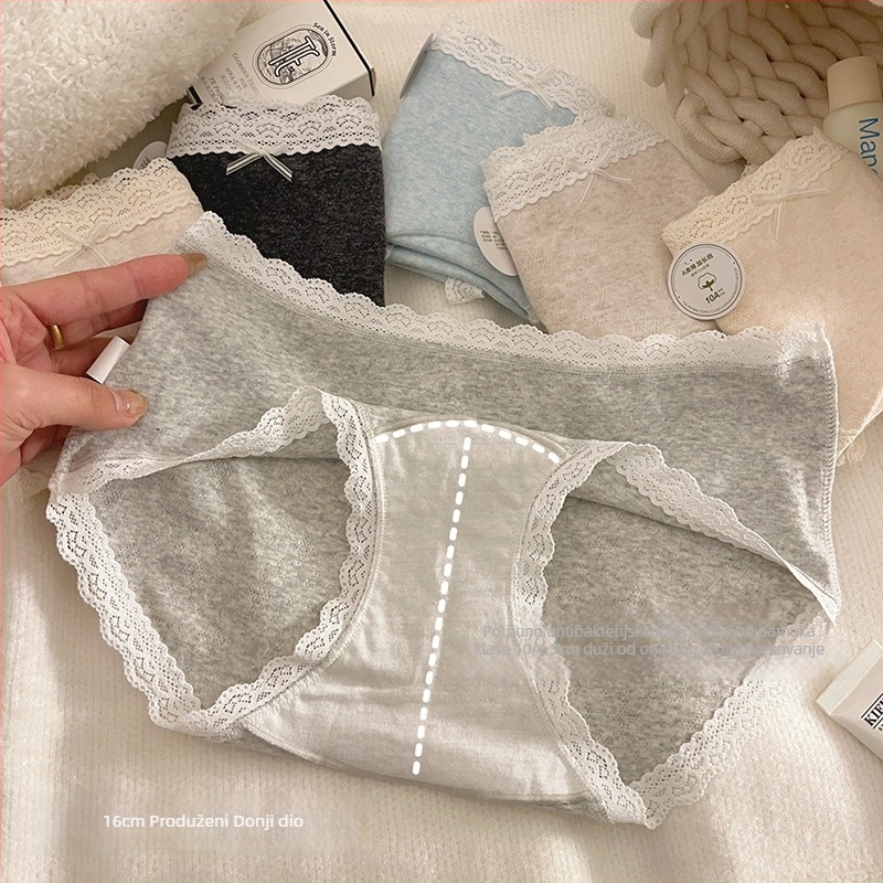 Damske pamucne gaćice s jacquard tkanjem, antibakterijske, prozračne, brzo sušeće