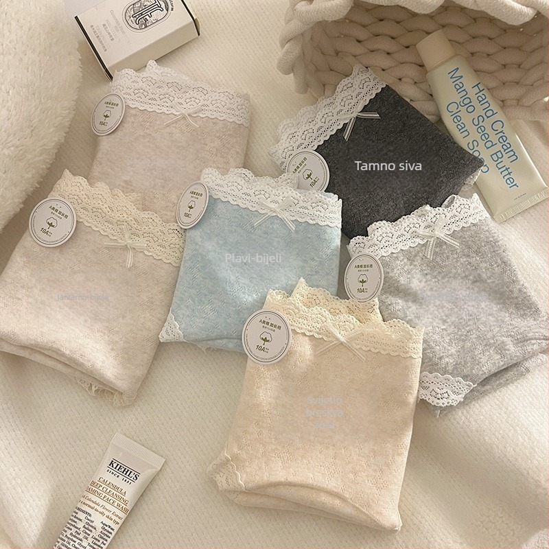 Damske pamucne gaćice s jacquard tkanjem, antibakterijske, prozračne, brzo sušeće