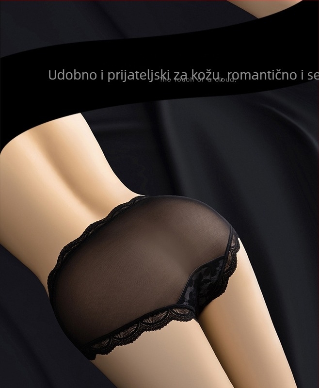 Ženske čipkaste gaćice, najlon 90–95% materijal, pamukova podstava u preponama, srednji pojas, prozračan