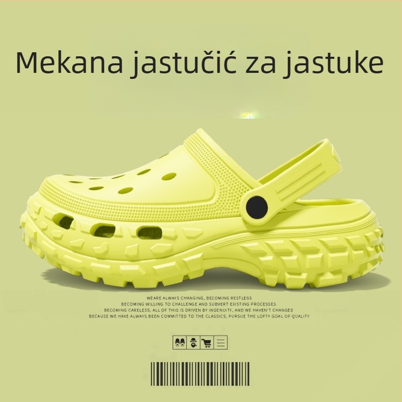 Ženske perforirane sandale s debelim potplatom – EVA gornji dio, EVA potplat i EVA unutrašnjost, 3–5 cm visina potplata, injekcijski oblikovan potplat, ljeto 2024