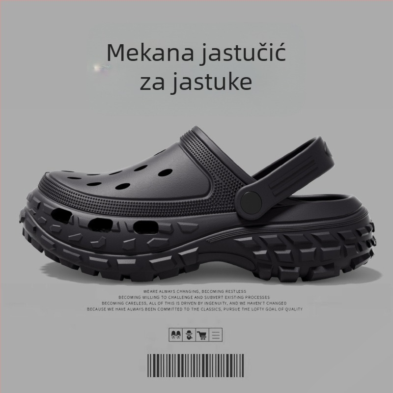 Ženske perforirane sandale s debelim potplatom – EVA gornji dio, EVA potplat i EVA unutrašnjost, 3–5 cm visina potplata, injekcijski oblikovan potplat, ljeto 2024
