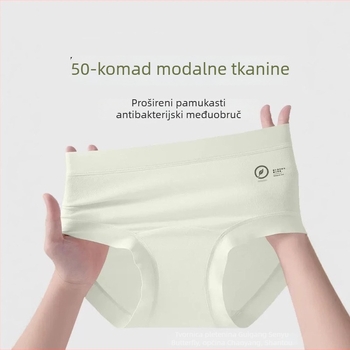 Modal donje rublje za žene, pletene, središnji struk, prozračno i antibakterijsko, pamukova podstava u preponama