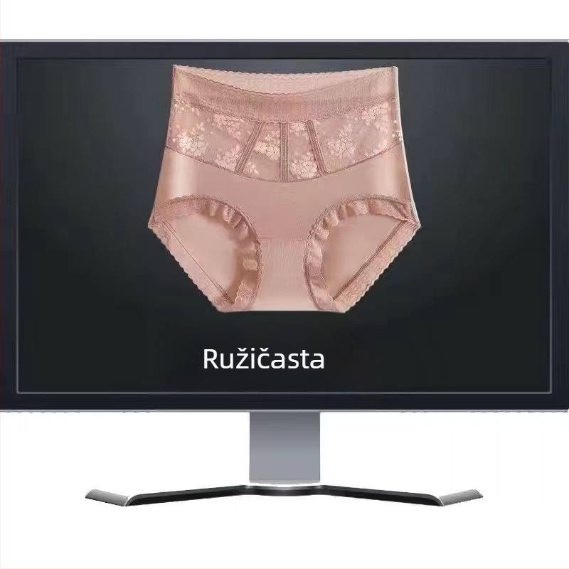 Plus-size ženske gaćice od Ice Silk, visoki pojas, prozračan materijal, s liftingom stražnjice, pleteni