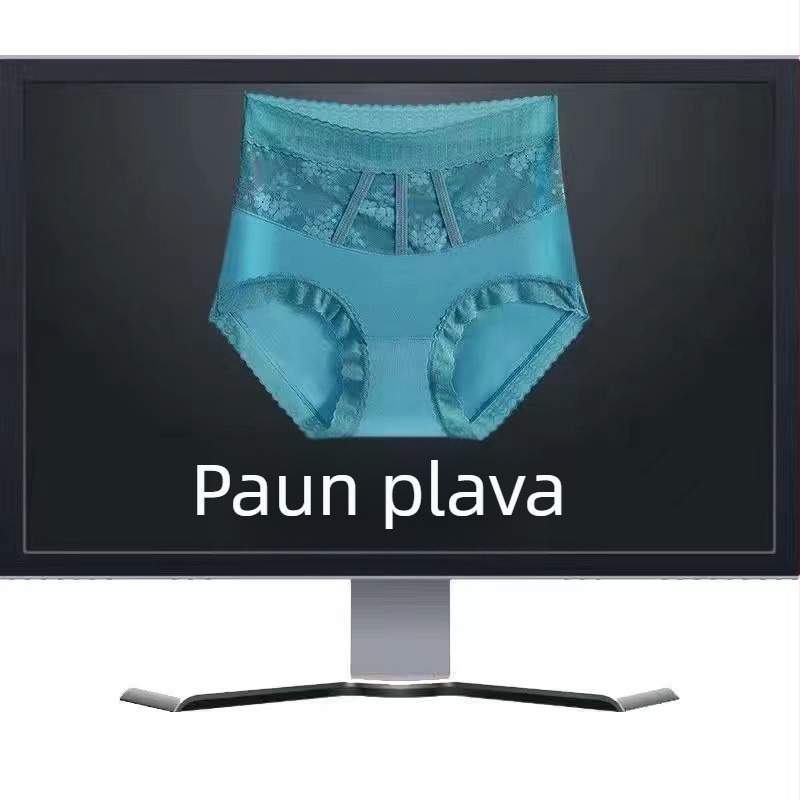 Plus-size ženske gaćice od Ice Silk, visoki pojas, prozračan materijal, s liftingom stražnjice, pleteni