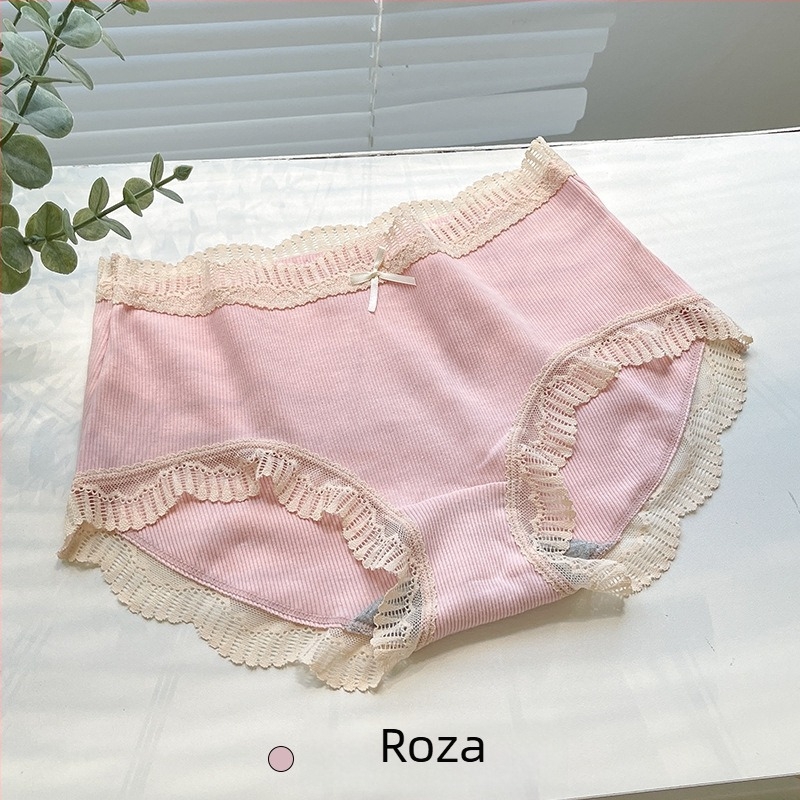 Ženske pamučne gaćice, srednji pojas, ribasta pletenina, prozračnje, jednobojne