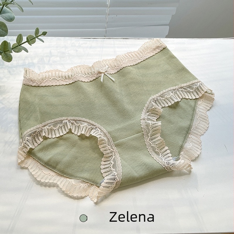 Ženske pamučne gaćice, srednji pojas, ribasta pletenina, prozračnje, jednobojne