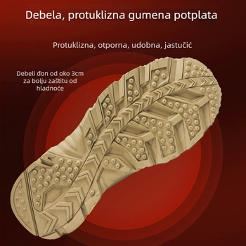 Muške čizme za snijeg od nubuk kože s integriranom ovčjom kožom iznutra, visoke zimske čizme za toplinu, protuklizna gumena potplat, okrugli vrh