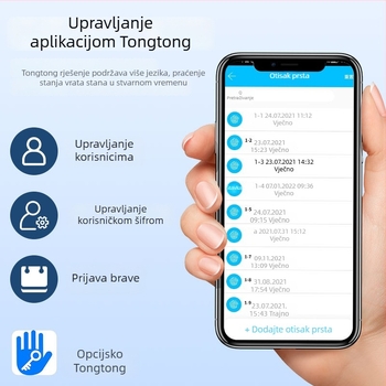P13 Elektronička brava za vrata | 100 memorija otisaka prstiju; do 100000 otključavanja; skeniranje 0,1 s; pristup otiskom prsta, lozinkom ili ključem; pogodna za drvena, metalna ili plastična vrata