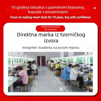 Pametni sigurnosni brava za drvena vrata – Model P16, 100 otisaka prstiju, 100000 otključavanja, skeniranje 0,15 s, napajanje DC