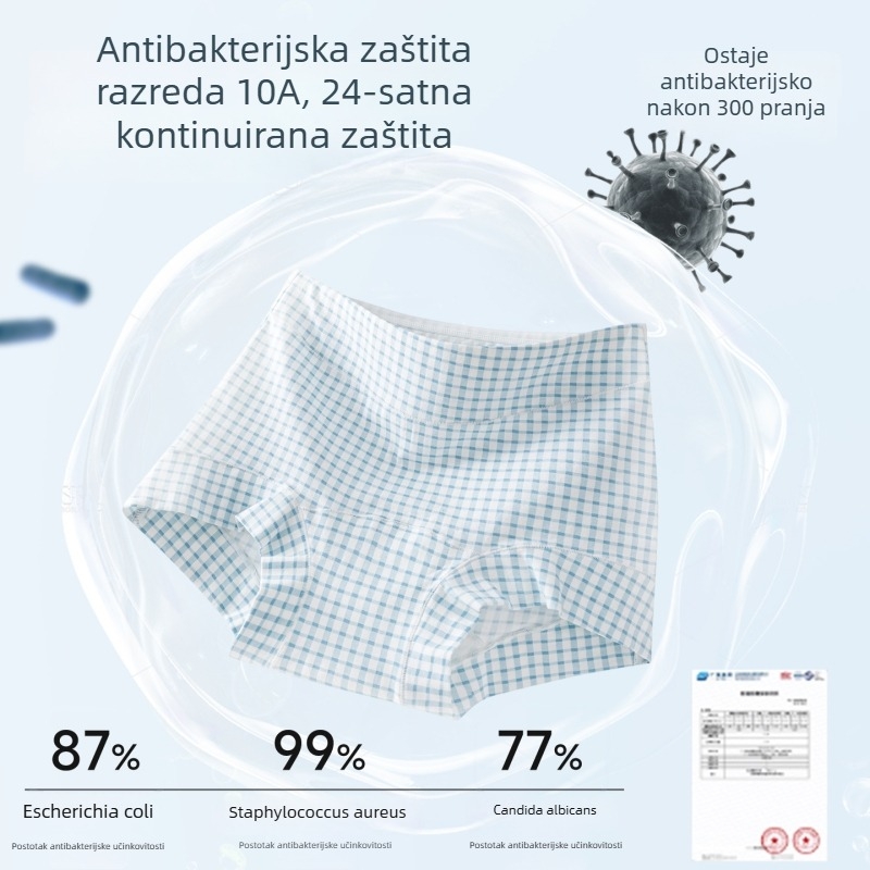 Ženske bokserice od pamuka s cvjetnim uzorkom, antibakterijske, prozračne, srednji pojas, podstava u području prepona od pamuka, glavna tkanina 90–95% pamuka