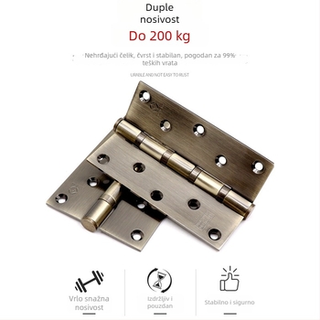 Šarniri za vrata s ležajem, nehrđajući čelik, polirani/elektropolirani završetak, debeli dizajn, moderni minimalistički stil