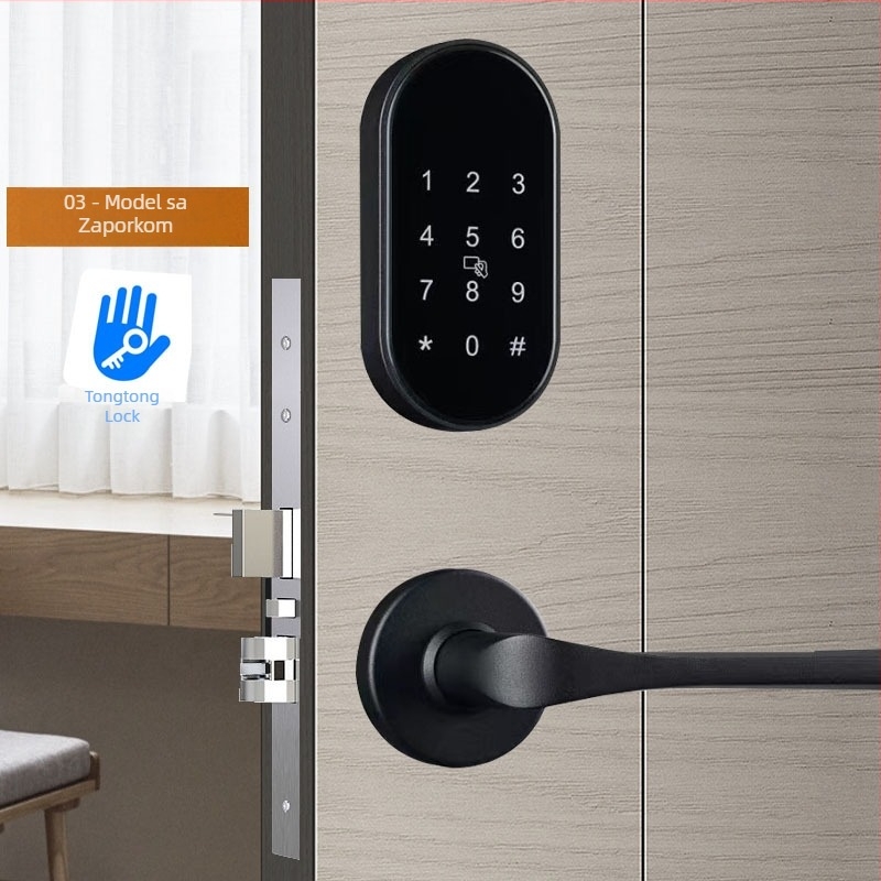 Pametan zaključavanje vrata s otiskom prsta za hotele i apartmane – Split 03 Fingerprint, aluminijska legura, moderan dizajn, TTLOCK kompatibilan, debljina šipke 5 mm, razmak šipki 6 mm