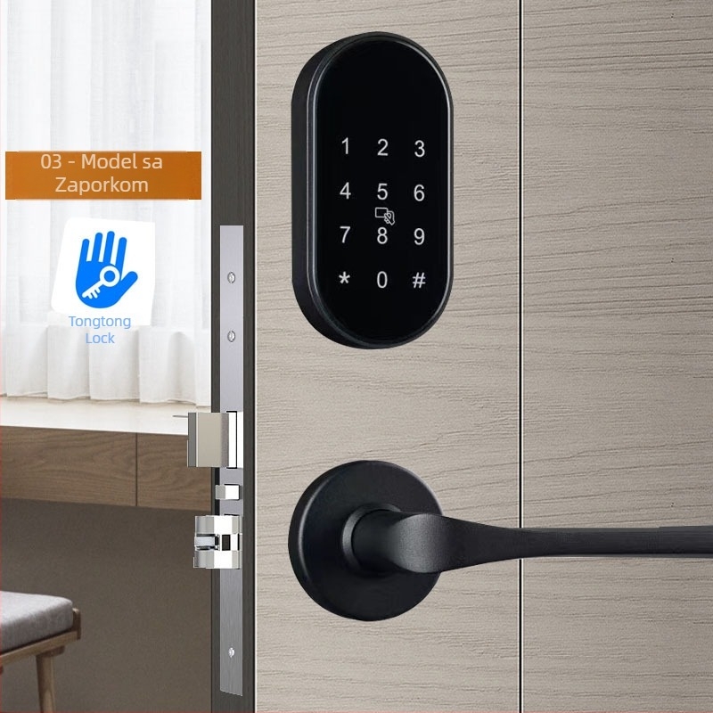 Pametan zaključavanje vrata s otiskom prsta za hotele i apartmane – Split 03 Fingerprint, aluminijska legura, moderan dizajn, TTLOCK kompatibilan, debljina šipke 5 mm, razmak šipki 6 mm